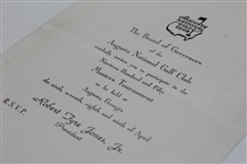 1950 Augusta National Golf Club Masters Invitation Given to Charles Ward from Bobby Jones!