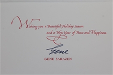 Gene Sarazen Signed Merry Christmas and Happy New Year Holiday Card JSA ALOA