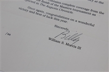 2003 Letter to Tiger Woods Regarding Gifting of 2002 The Augusta Chronicle Hardbound Paper