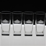 Set of Four (4) Augusta National Golf Club Clubhouse Logo Water Glasses