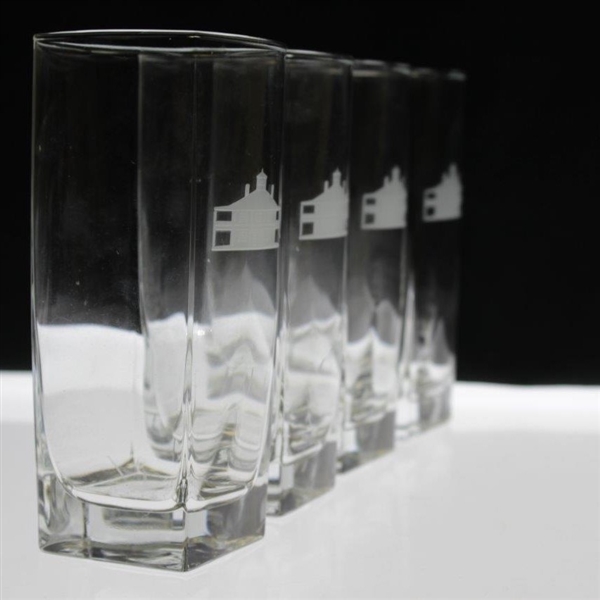 Set of Four (4) Augusta National Golf Club Clubhouse Logo Water Glasses
