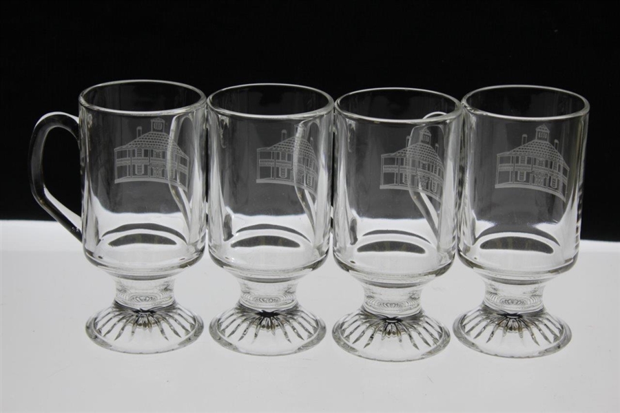 Set of Four (4) Augusta National Golf Club Clubhouse Logo Coffee Glasses