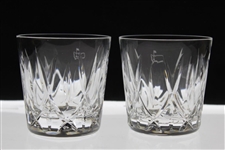 Pair of Augusta National Golf Club Map Logo Rocks Glasses