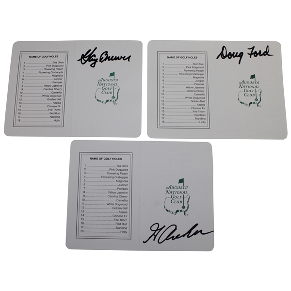 George Archer, Doug Ford, & Gay Brewer Signed Augusta National Golf Club Scorecards JSA ALOA