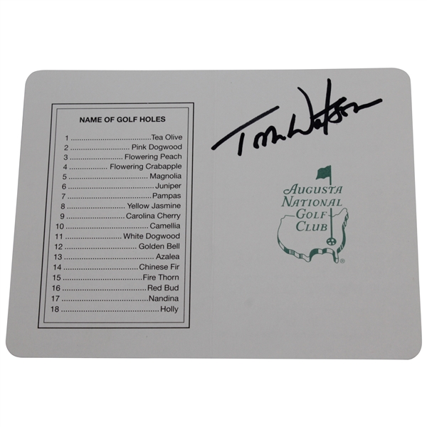 Tom Watson Signed Augusta National Golf Club Scorecard JSA ALOA
