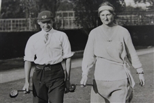 Boy Champ Matheson vs Girl Champ Sarson at Walton Heath The Times Press Photo - Victor Forbin Collection