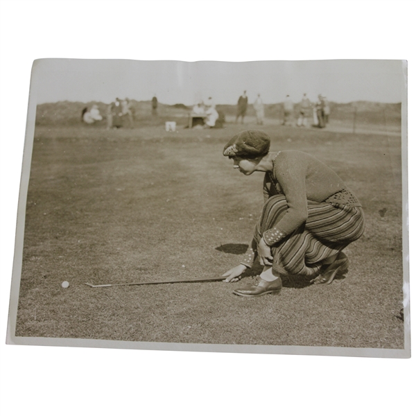 Joyce Wethered Lines Up Putt at Turnberry Sport & General Press Photo - Victor Forbin Collection