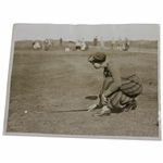 Joyce Wethered Lines Up Putt at Turnberry Sport & General Press Photo - Victor Forbin Collection