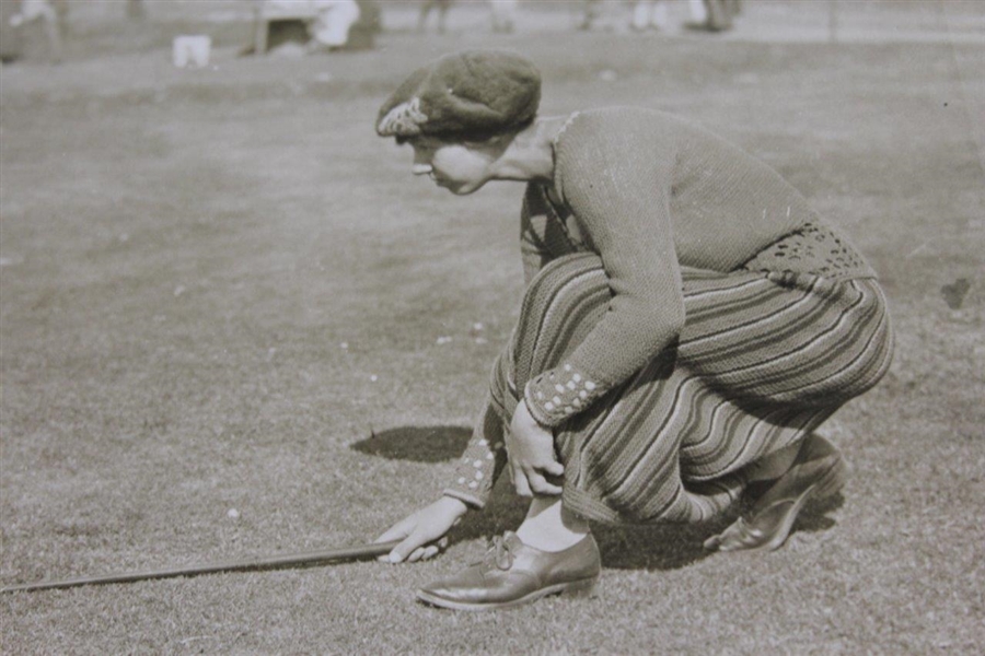 Joyce Wethered Lines Up Putt at Turnberry Sport & General Press Photo - Victor Forbin Collection