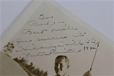 Horton Smith Signed 1940 Photo to Rod Munday Wishing Well for Hickory Hills CC JSA ALOA