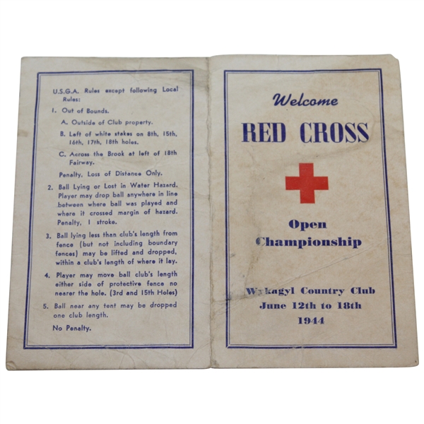 1942 Red Cross Open Championship at Wykagyl Country Club Used Scorecard