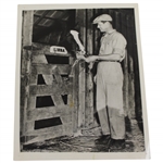 Farmer Nelson Feed His Horse Linda One Year Retired Photo - Rod Munday Collection