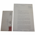Horton Smith Signed 1948 Letter to Rod Munday - Rod Munday Collection JSA ALOA
