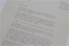 Horton Smith Signed 1948 Letter to Rod Munday - Rod Munday Collection JSA ALOA