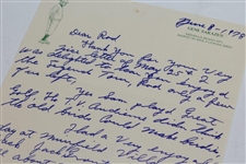 Gene Sarazen Signed 1978 Handwritten Letter to Rod Munday - Rod Munday Collection JSA ALOA