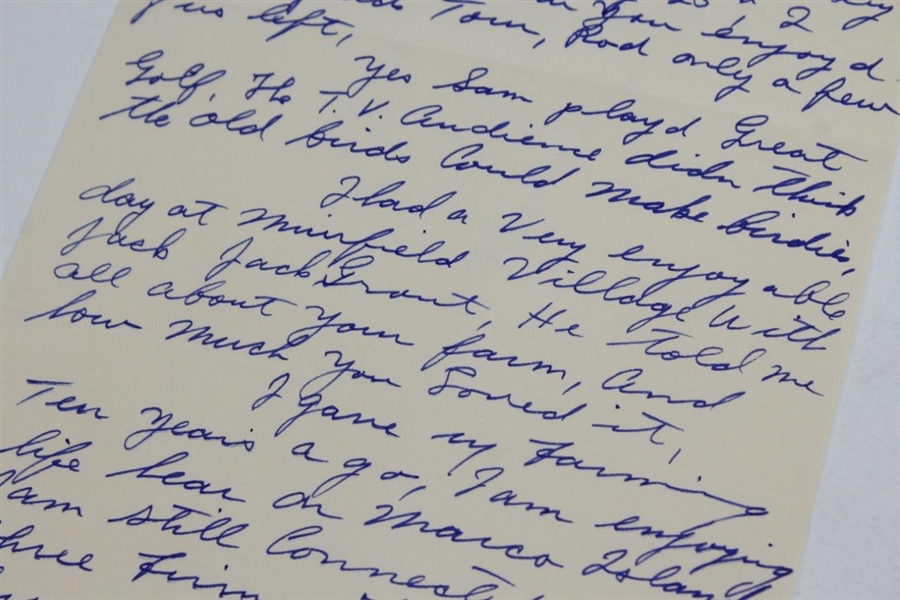 Gene Sarazen Signed 1978 Handwritten Letter to Rod Munday - Rod Munday Collection JSA ALOA