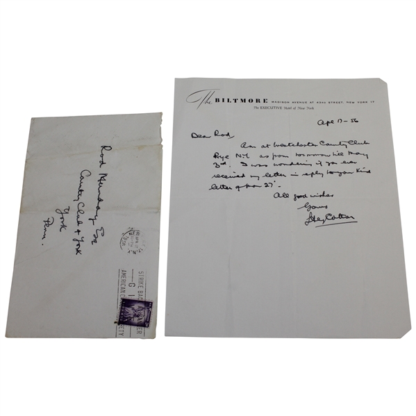 Henry Cotton Signed 1956 Handwritten Letter to Rod Munday - Rod Munday Collection JSA ALOA
