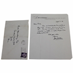 Henry Cotton Signed 1956 Handwritten Letter to Rod Munday - Rod Munday Collection JSA ALOA