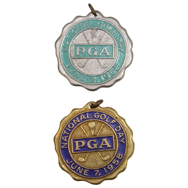 1958 & 1962 PGA National Golf Day "Round of the Champion" Winner Medals - Rod Munday Collection