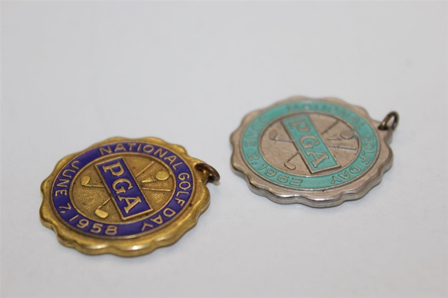 1958 & 1962 PGA National Golf Day Round of the Champion Winner Medals - Rod Munday Collection