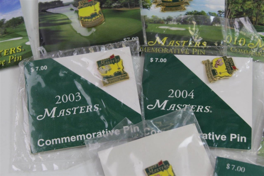 Complete Set 2001-2018 Masters Tournament Commemorative Pins (18)