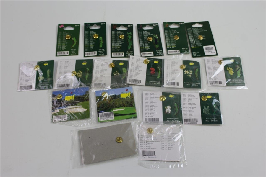 Complete Set 2001-2018 Masters Tournament Commemorative Pins (18)