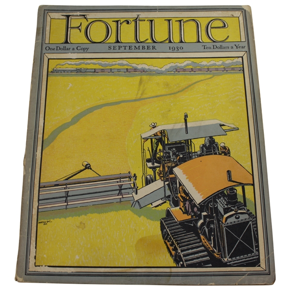 1930 Fortune Magazine with Bobby Jones Currier & Ives Fold Out Print - Complete