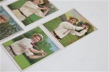 Six (6) MECCA Cigarettes Golf Cards - Douglas, Smith, Hobens, Low, Nicholls, & Reareshoff