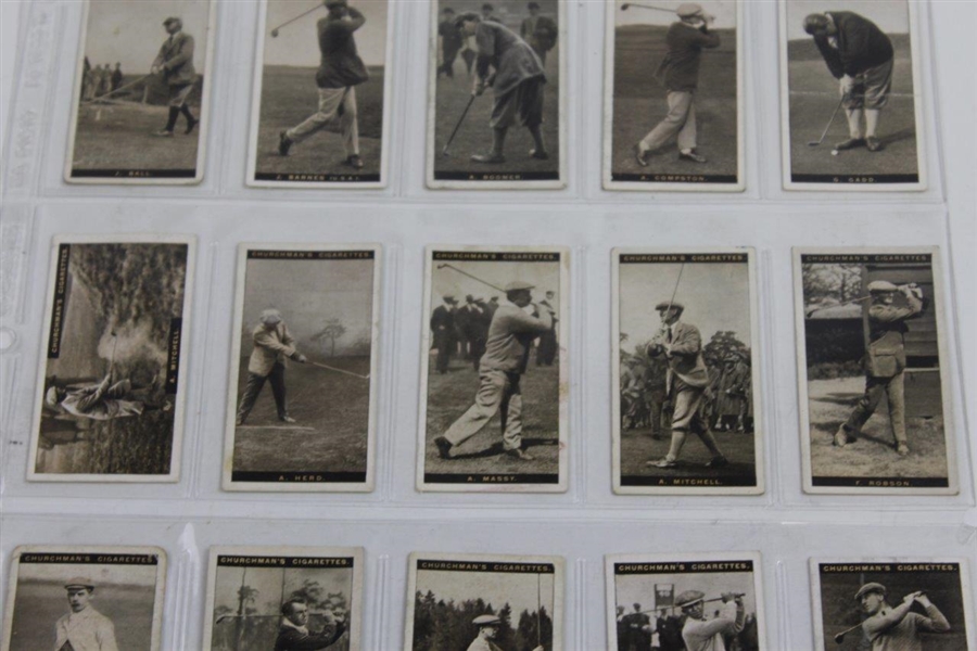Fifteen (15) Churchman Famous Golfers Cigarette Cards