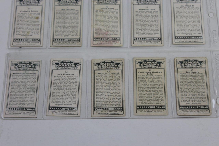Fifteen (15) Churchman Famous Golfers Cigarette Cards