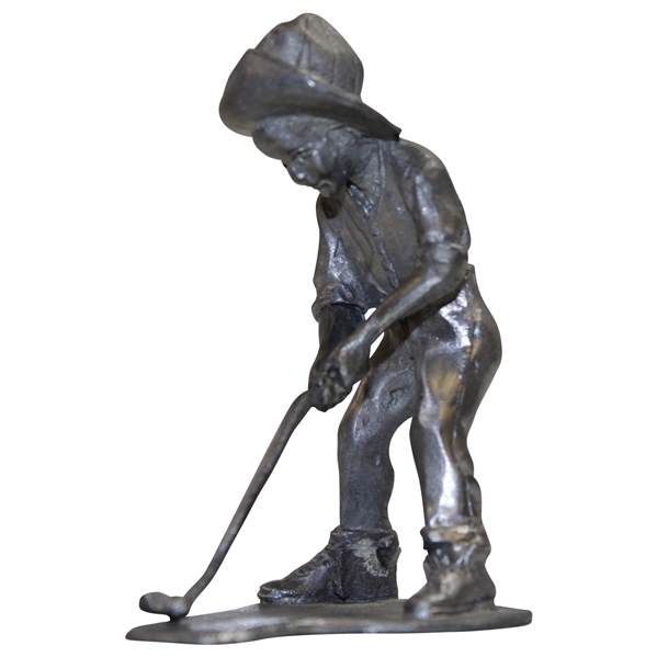 Small Pewter Putter Boy Figure with Corsini Marking