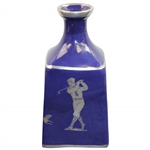 Classic Sterling Silver Overlay Blue Porcelain Decanter