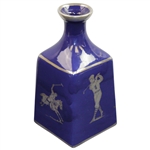 Classic Sterling Silver Overlay Blue Porcelain Decanter