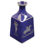 Classic Sterling Silver Overlay Blue Porcelain Decanter