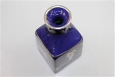 Classic Sterling Silver Overlay Blue Porcelain Decanter