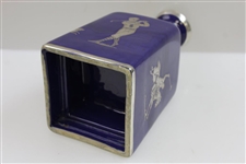 Classic Sterling Silver Overlay Blue Porcelain Decanter