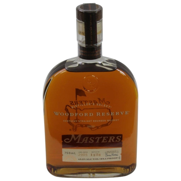 Masters Tournament Etched Woodford Reserve Bourbon Whiskey in Masters Cedar Wood Box