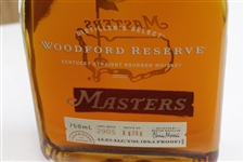 Masters Tournament Etched Woodford Reserve Bourbon Whiskey in Masters Cedar Wood Box