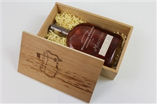Masters Tournament Etched Woodford Reserve Bourbon Whiskey in Masters Cedar Wood Box