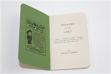 1915 Penalties on the Links 7pg Booklet with Dunlop Golf Ball Advertising Cover