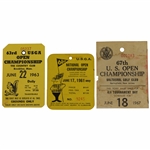1961, 1963, & 1967 (Nicklaus Win) US Open Championship Tickets - Various Conditions