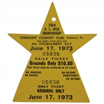 1973 US Open at Oakmont CC #05836 4th Rd Ticket - Johnny Miller Shoots 63!