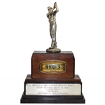 1940 Chicago Wholesale Liquor Assn. Golf Low Net Clock Trophy on Plinth - Unique