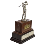 1940 Chicago Wholesale Liquor Assn. Golf Low Net Clock Trophy on Plinth - Unique