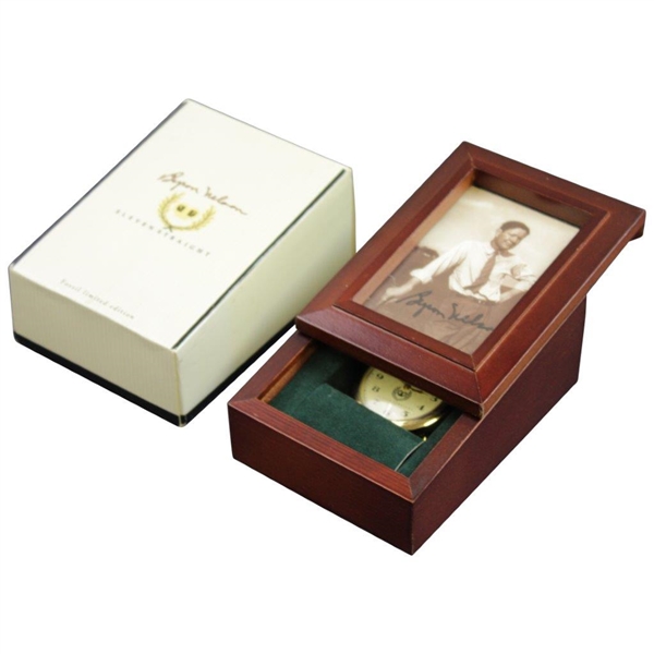 Byron Nelson Ltd Ed Gold 'Eleven Straight' Pocket Watch w/ Signed Box JSA ALOA