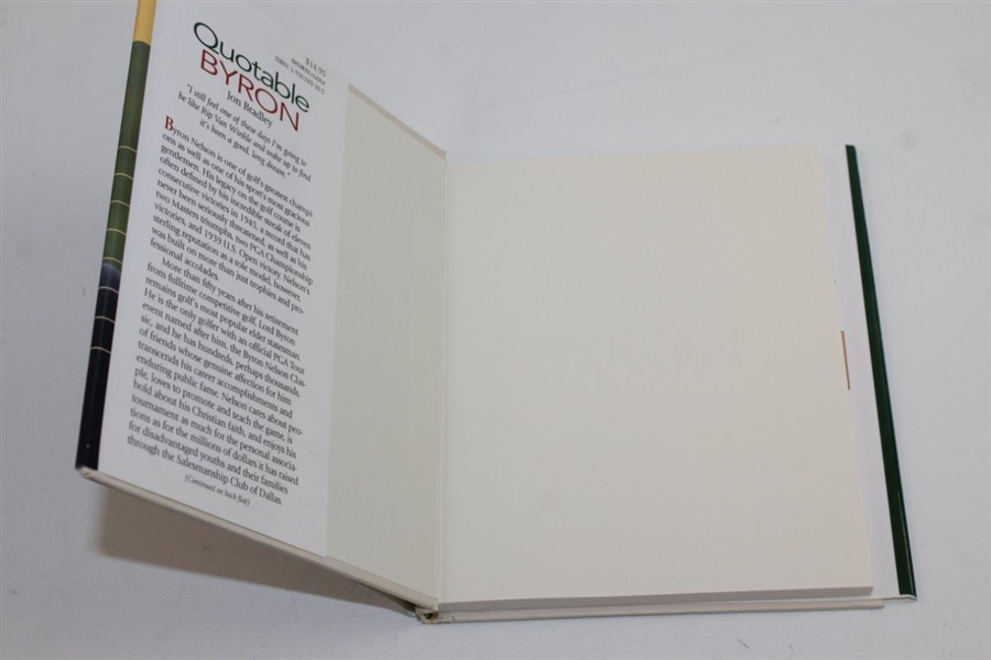 Byron Nelson Signed & Author Signed 'Quotable Byron' Book by Jon Bradley JSA ALOA