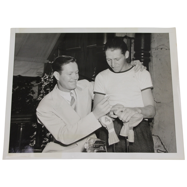 1939 Byron Nelson with Caddie James Fraelish Following Us Open Victory Acme Press Photo