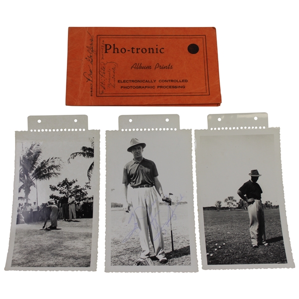 Three (3) Original Photos of Sam Snead in St. Pete in 1950 - One Signed JSA ALOA