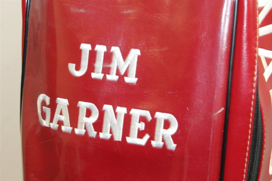 James 'Jim' Garner Personal Nabisco Dinah Shore Red Golf Bag with 1987 Bel Air CC Bag Tag