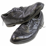 James Garners Personal "Last Pair" Black FootJoy Golf Shoes with Member Shoe Shine Tag